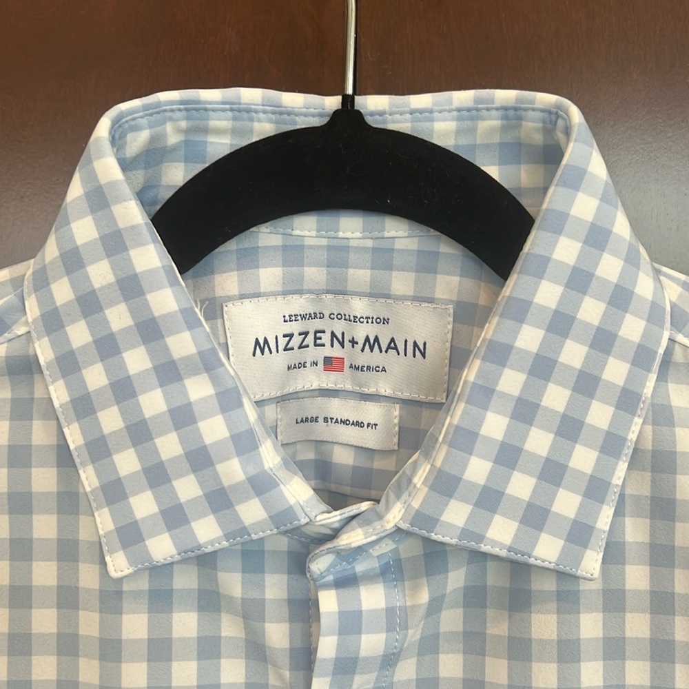 Mizzen+Main Leeward Dress Shirt Light Blue Gingham